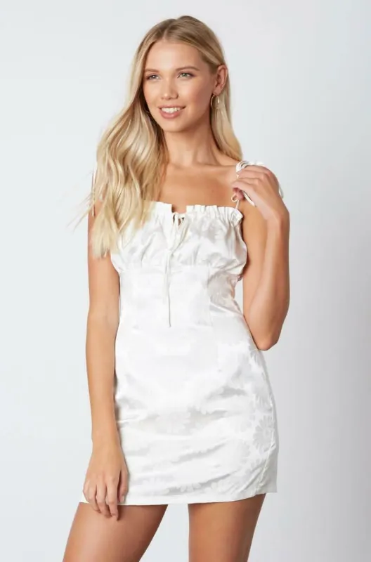 Newest Obsession Ivory Floral Print Mini Dress made by Cotton Candy LA