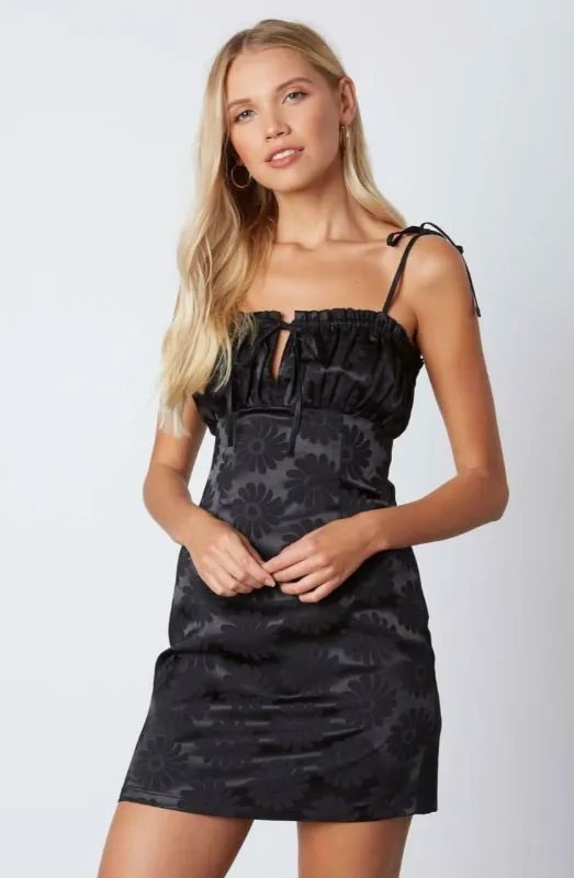 Newest Obsession Black Floral Print Mini Dress made by Cotton Candy LA