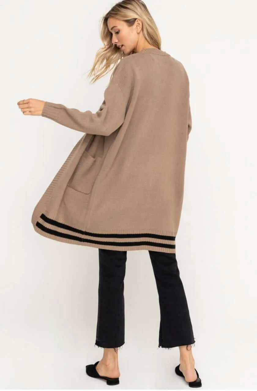 Bianca Taupe and Black Cardigan Sweater sold by Boho Pink product image thumbnail 3