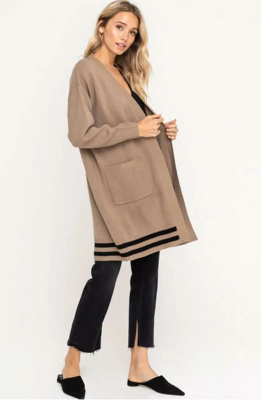 Bianca Taupe and Black Cardigan Sweater sold by Boho Pink product image thumbnail 4