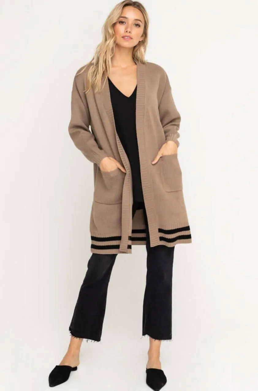 Bianca Taupe and Black Cardigan Sweater sold by Boho Pink product image thumbnail 2