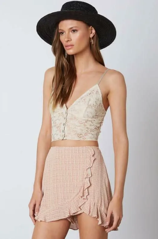 Vera Blush Sand Print Ruffled Skort sold by Boho Pink product image thumbnail 3