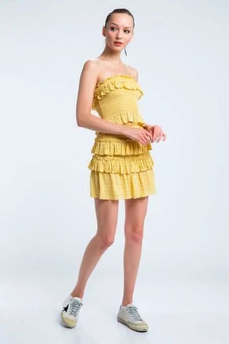 Allie Yellow Boho Print Smocked Two-Piece Dress sold by Boho Pink product image thumbnail 4