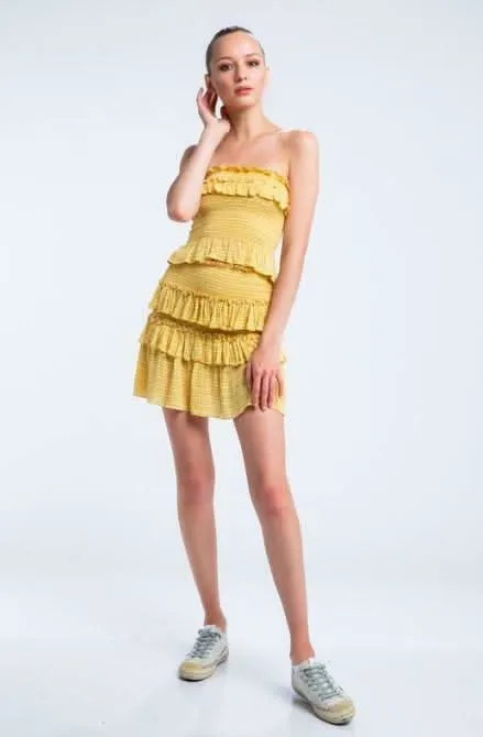 Allie Yellow Boho Print Smocked Two-Piece Dress sold by Boho Pink product image thumbnail 5