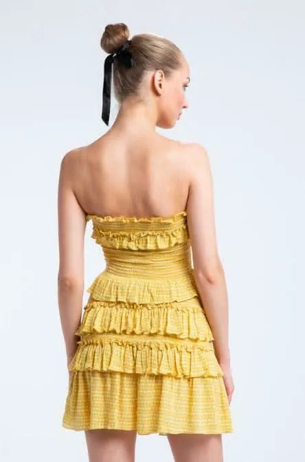 Allie Yellow Boho Print Smocked Two-Piece Dress sold by Boho Pink product image thumbnail 2
