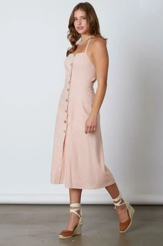 Parga Blush Tie-Back Midi Dress sold by Boho Pink product image thumbnail 4