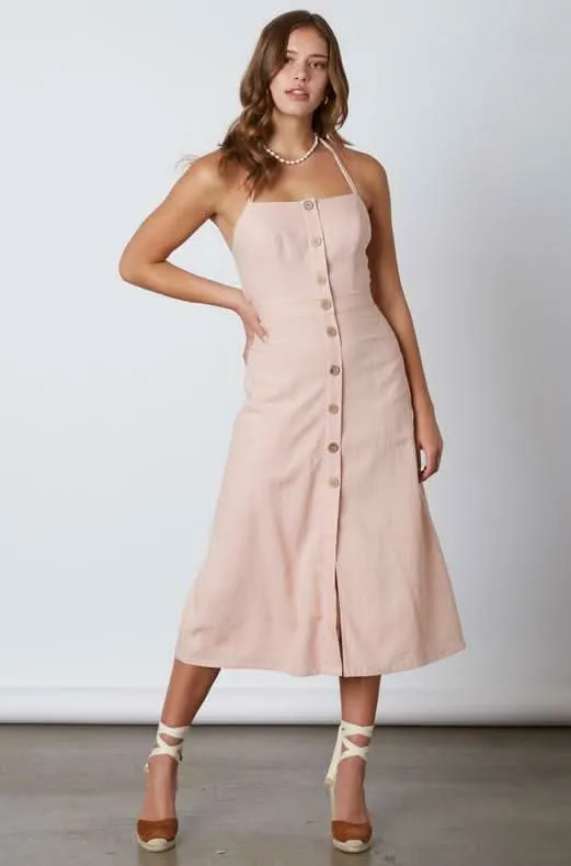Parga Blush Tie-Back Midi Dress sold by Boho Pink product image thumbnail 2