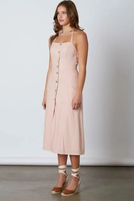 Parga Blush Tie-Back Midi Dress sold by Boho Pink product image thumbnail 3