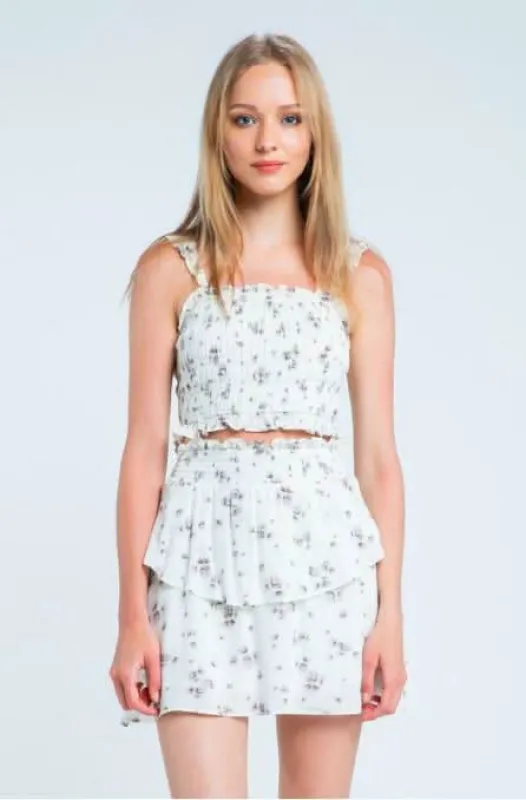 Gina White Floral Print Two-Piece Dress sold by Boho Pink