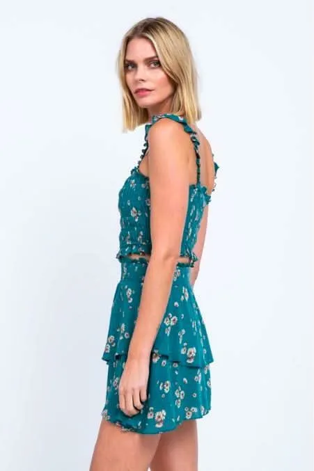 Gina Green Floral Print Two-Piece Dress sold by Boho Pink product image thumbnail 4