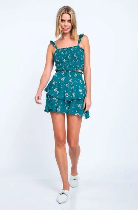 Gina Green Floral Print Two-Piece Dress sold by Boho Pink product image thumbnail 5