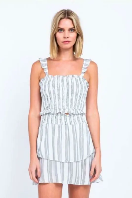 Gina White Striped Two-Piece Dress sold by Boho Pink