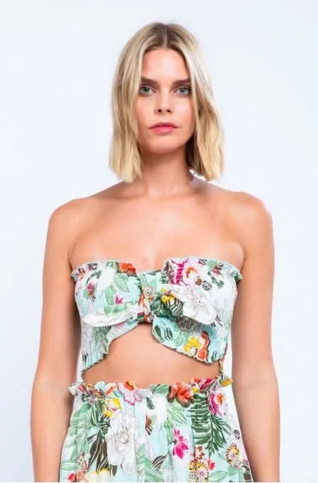 Hit The Beach White Tropical Print Two-Piece Set sold by Boho Pink product image thumbnail 3