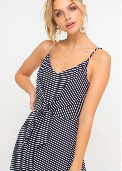 Consider This Navy Blue and White Striped Maxi Tank Dress sold by Boho Pink product image thumbnail 4