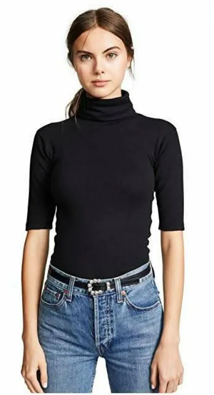 Free People Sunshine Black Turtleneck Tee made by Free People