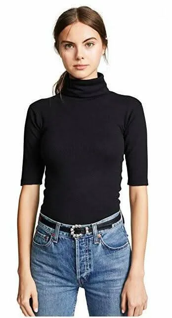 Free People Sunshine Black Turtleneck Tee sold by Boho Pink