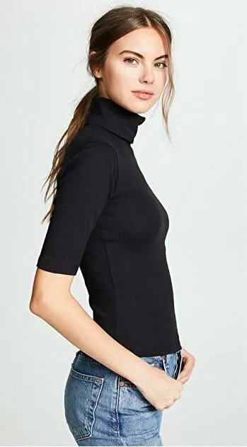 Free People Sunshine Black Turtleneck Tee sold by Boho Pink product image thumbnail 2