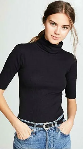 Free People Sunshine Black Turtleneck Tee sold by Boho Pink product image thumbnail 3