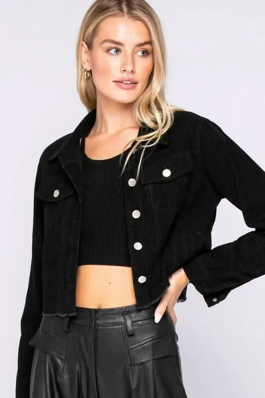 Jane Black Corduroy Cropped Jacket sold by Boho Pink