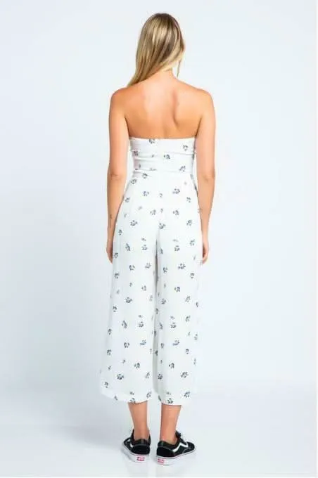 London Garden White Floral Print Double Tie-Front Jumpsuit sold by Boho Pink product image thumbnail 5