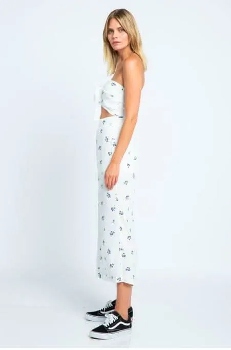 London Garden White Floral Print Double Tie-Front Jumpsuit sold by Boho Pink product image thumbnail 2