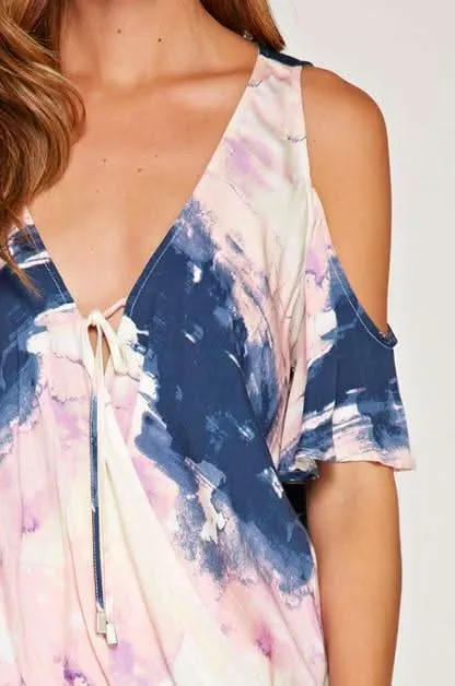 Dream On Pink & Blue Tie-Dye Top sold by Boho Pink product image thumbnail 4