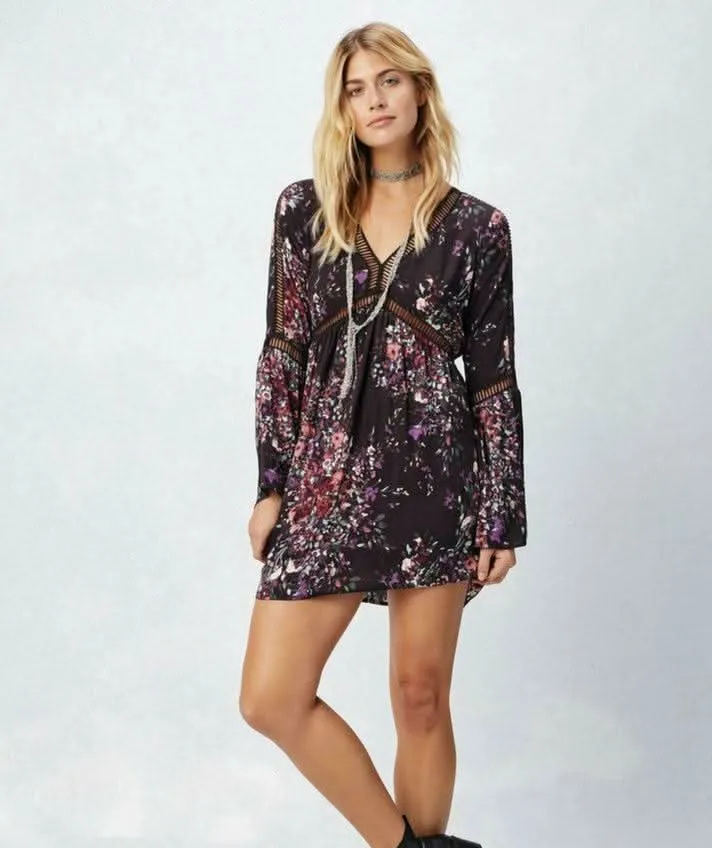 Getting To Know You Plum Floral Print Shift Dress sold by Boho Pink product image thumbnail 4