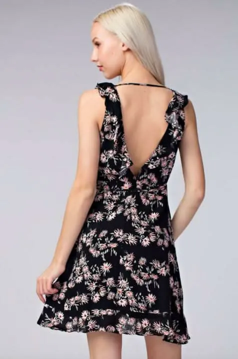 Garden Party Floral Print Ruffle Dress sold by Boho Pink product image thumbnail 3