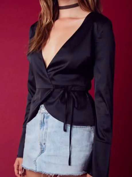 Lou Satin Wrap Top sold by Boho Pink product image thumbnail 2