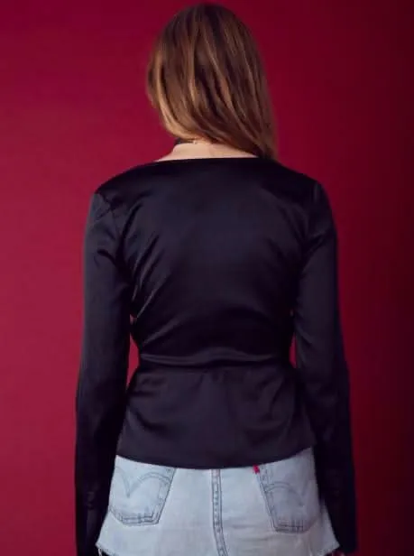 Lou Satin Wrap Top sold by Boho Pink product image thumbnail 3