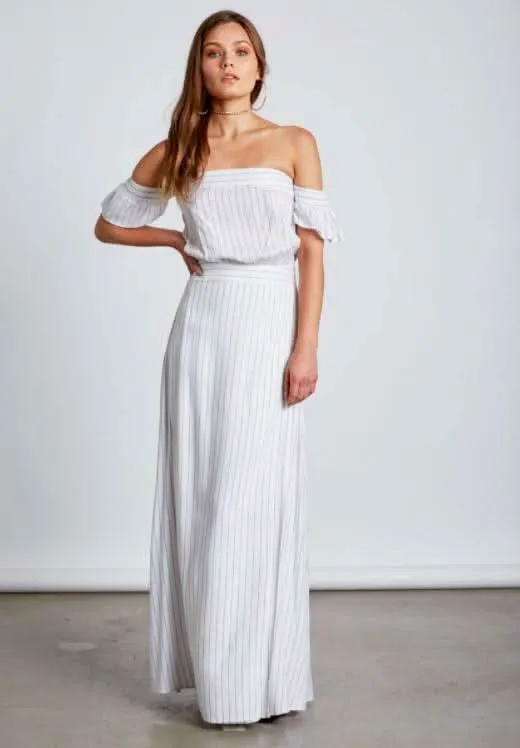 Malibu White Stripe Maxi Dress sold by Boho Pink product image thumbnail 3