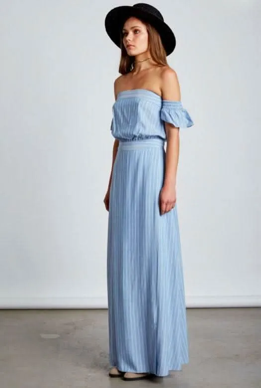 Malibu Chambray Blue Stripe Maxi Dress sold by Boho Pink product image thumbnail 2