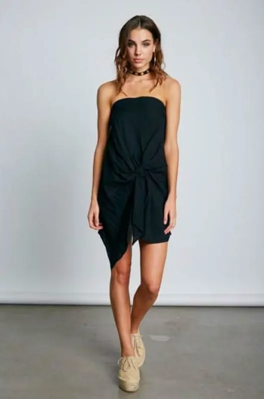 Ciara Black Strapless Coverup Dress sold by Boho Pink