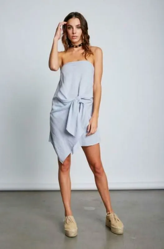 Ciara Chambray Strapless Coverup Dress sold by Boho Pink