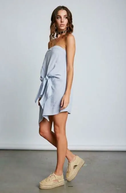 Ciara Chambray Strapless Coverup Dress sold by Boho Pink product image thumbnail 2