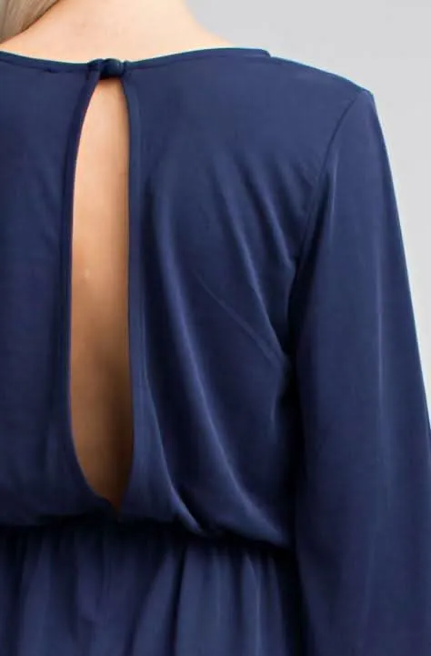 Be Bashful Vintage Blue Wrap Romper sold by Boho Pink product image thumbnail 4