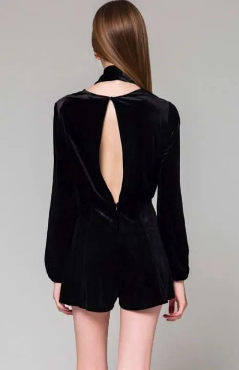 Alluring Elements Black Velvet Romper sold by Boho Pink product image thumbnail 2