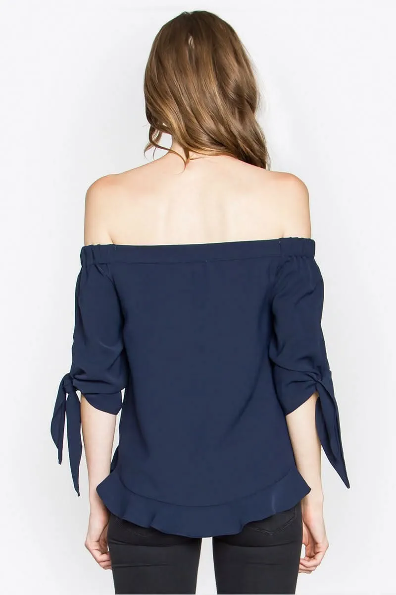 Freya Navy Off-The-Shoulder Top sold by Boho Pink product image thumbnail 3
