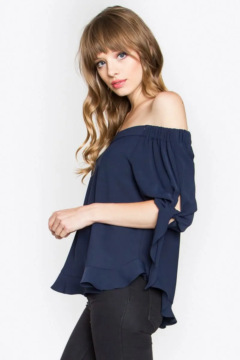 Freya Navy Off-The-Shoulder Top sold by Boho Pink product image thumbnail 4