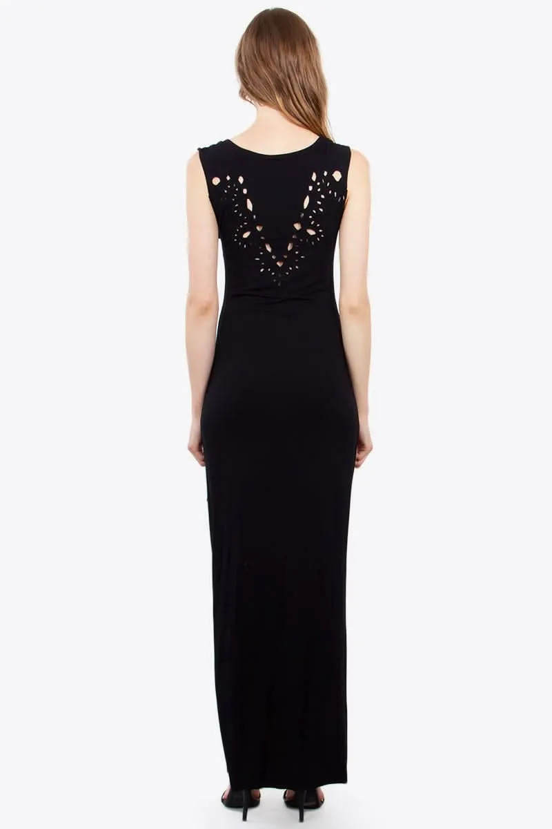 Emelia Black Knit Maxi Dress sold by Boho Pink product image thumbnail 3