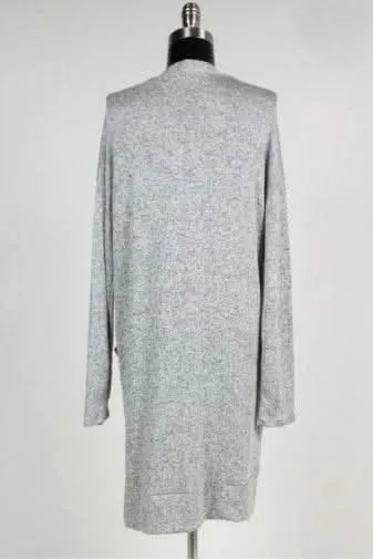 Fancy Focus Grey Suede Patch Pocket Cardigan sold by Boho Pink product image thumbnail 2