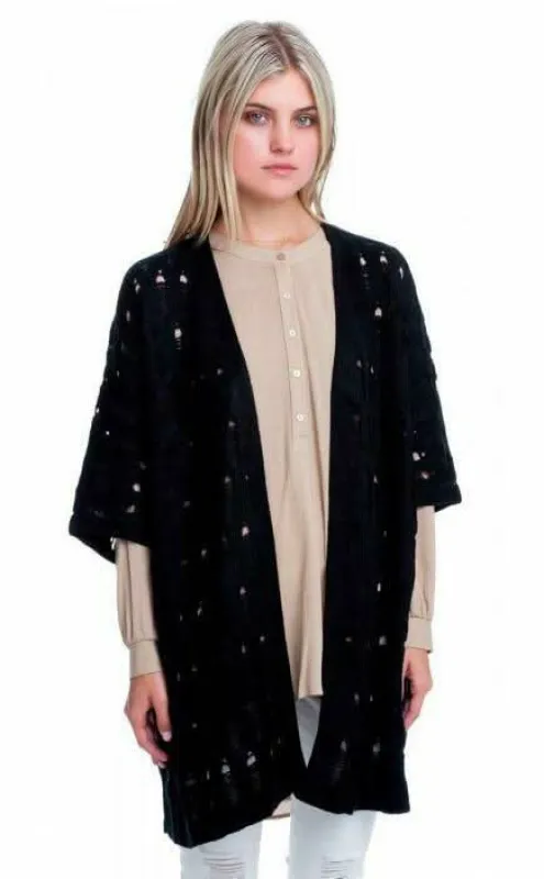 Soho Black Kimono Cardigan sold by Boho Pink