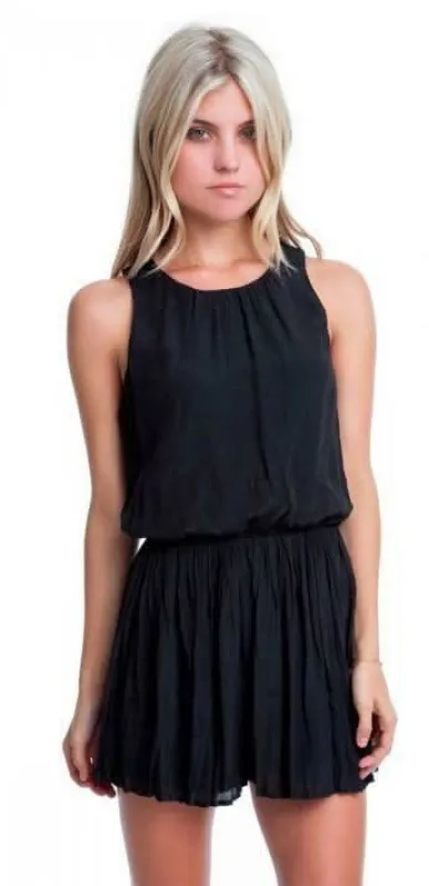Restless Rock Black Sleeveless Romper sold by Boho Pink