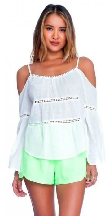 Lush Follow The Leader Off White Cold-Shoulder Top sold by Boho Pink