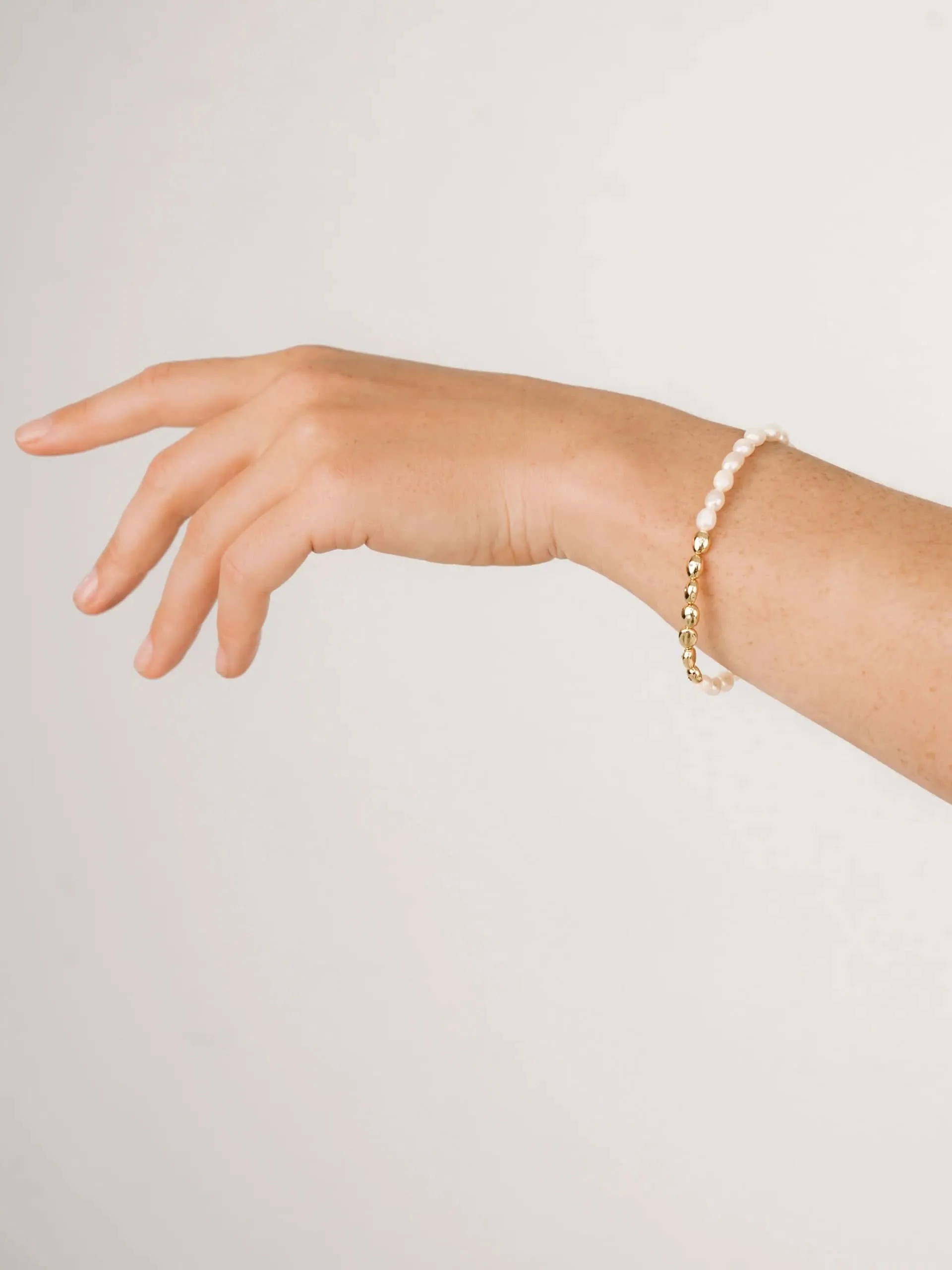 Ettika Freshwater Pearl Polished Pebble Bracelet sold by Boho Pink