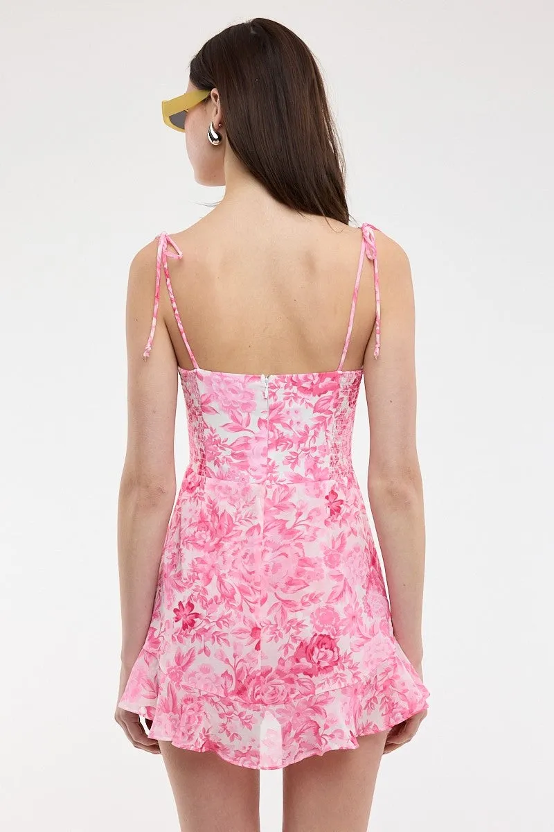Liana Pink Floral Ruffle Romper Dress sold by Boho Pink product image thumbnail 3