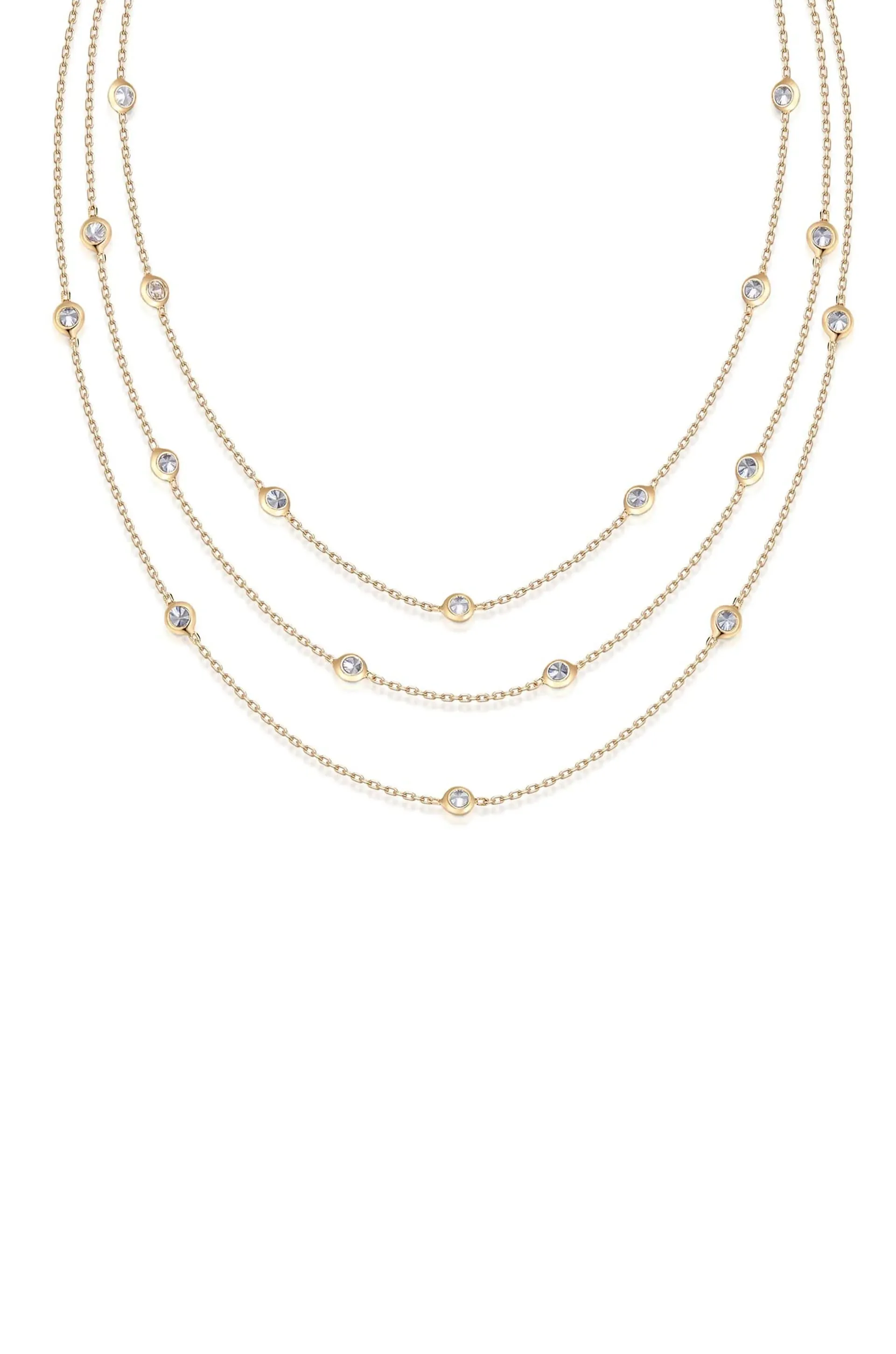 Ettika Perfect Crystal Dotted 18K Gold Plated Layered Necklace sold by Boho Pink product image thumbnail 2