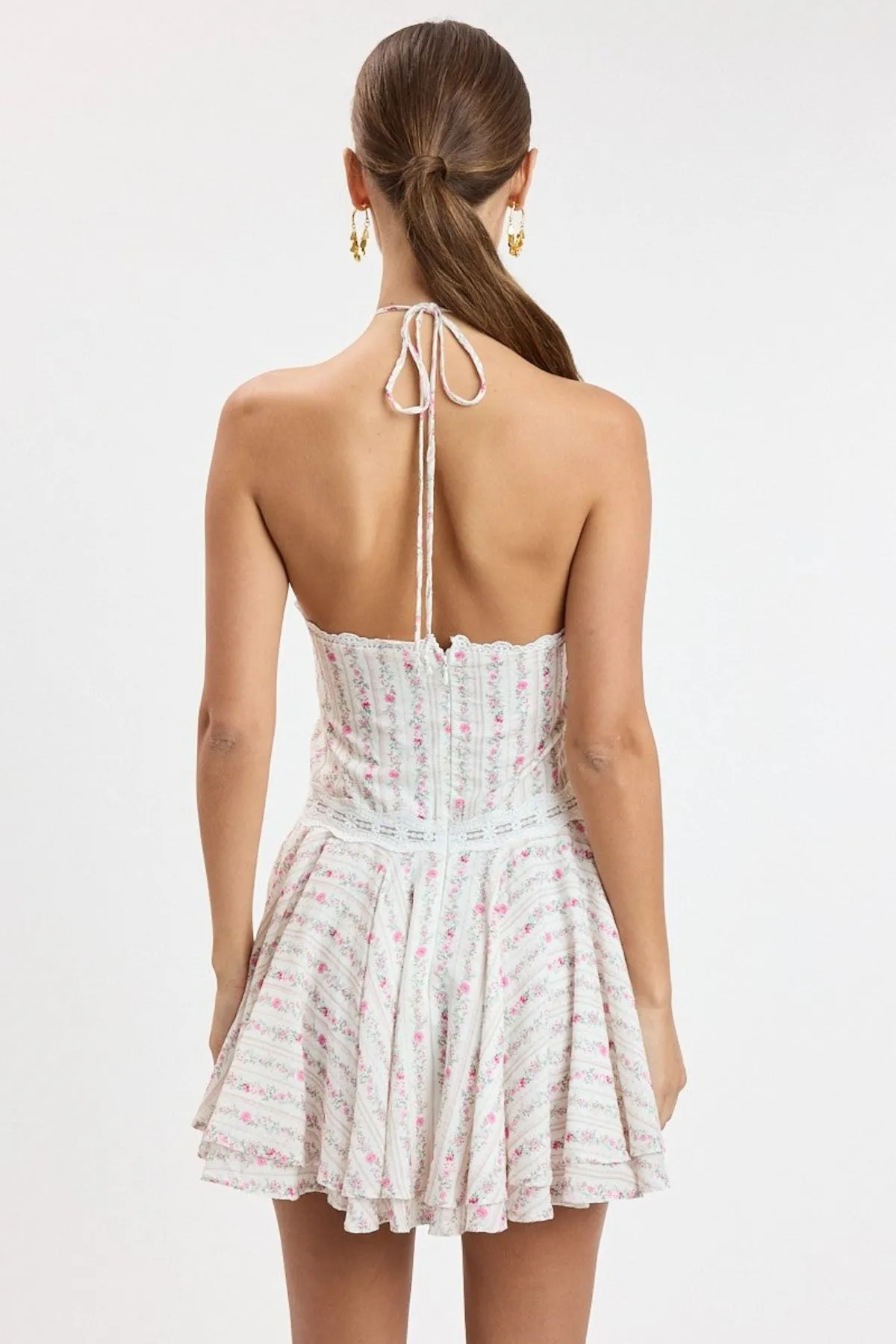 Naya Pink Floral Halter Mini Dress sold by Boho Pink product image thumbnail 4