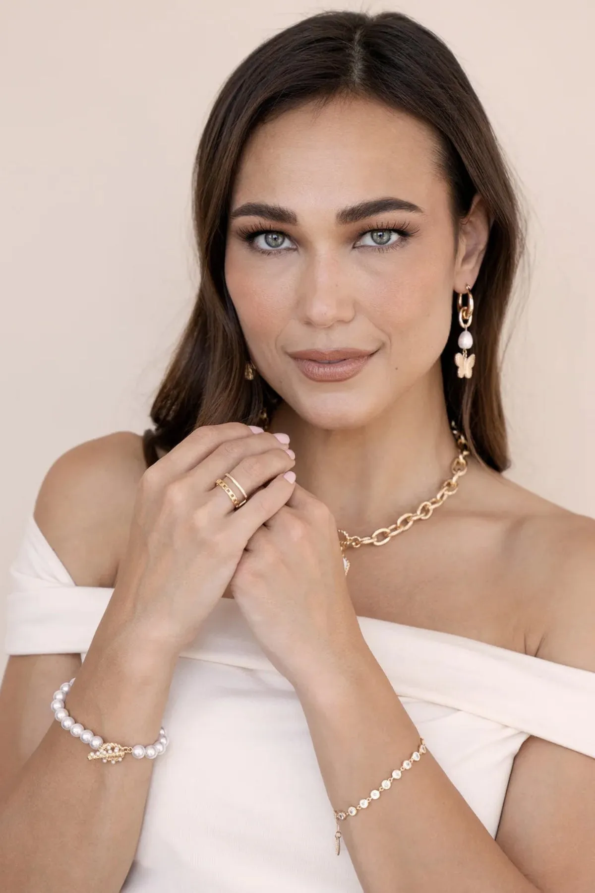 Ettika Everyday Gold Crystal Link Bracelet sold by Boho Pink product image thumbnail 3