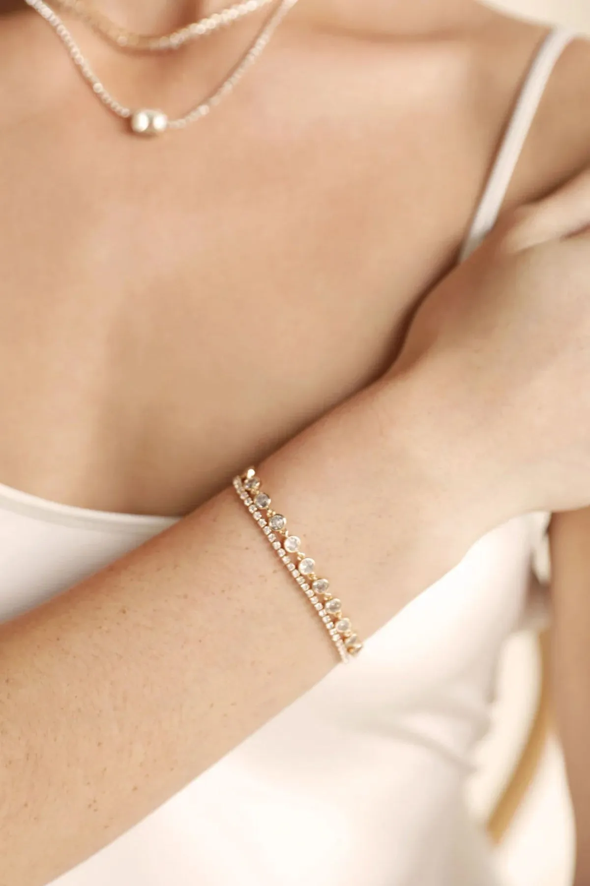 Ettika Everyday Gold Crystal Link Bracelet sold by Boho Pink product image thumbnail 4